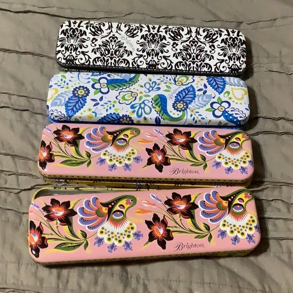 Brighton Floral and Patterned Eyeglass Cases - Black, Blue, Pink